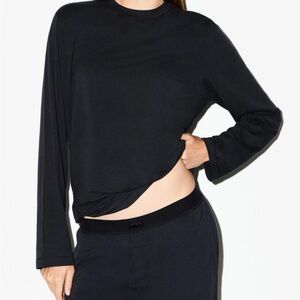 Skims Boyfriend Black Long Sleeve
